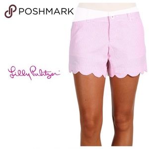 Lilly Pulitzer buttercup shorts size 10 pink and white Pinstripes